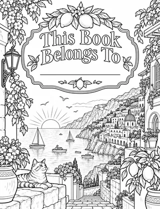 Belongs-To Page inside Amalfi Coast Coloring Book for Adults