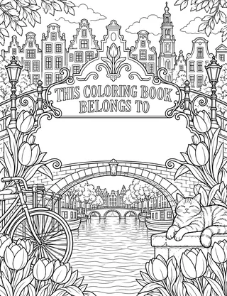 Belongs-To Page inside Amsterdam Coloring Book for Adults