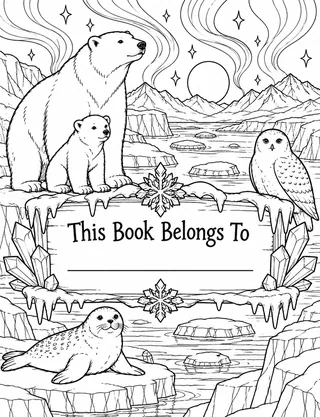 Belongs-To Page inside Arctic Coloring Book for Adults