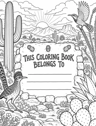 Belongs-To Page inside Arizona Coloring Book for Adults