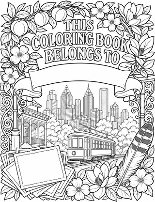 Belongs-To Page inside Atlanta Coloring Book for Adults