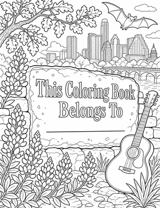 Belongs-To Page inside Austin Coloring Book for Adults
