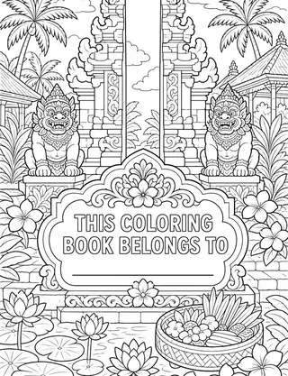 Belongs-To Page inside Bali Coloring Book for Adults
