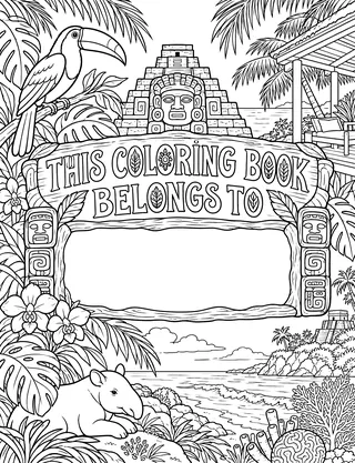 Belongs-To Page inside Belize Coloring Book for Adults