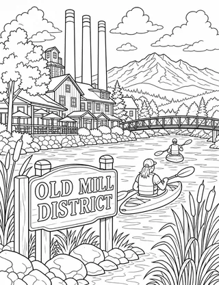 Detailed coloring page of High Desert Pine Trails