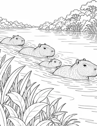 Detailed coloring page of Flooded Grasslands