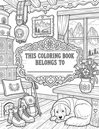 Belongs-To Page inside Dolomites Coloring Book for Adults
