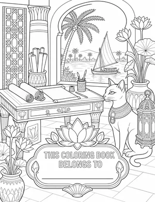 Belongs-To Page inside Egypt Coloring Book for Adults