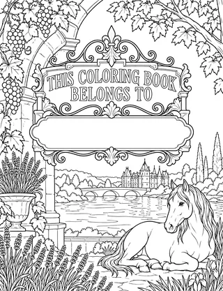 Belongs-To Page inside France Coloring Book for Adults