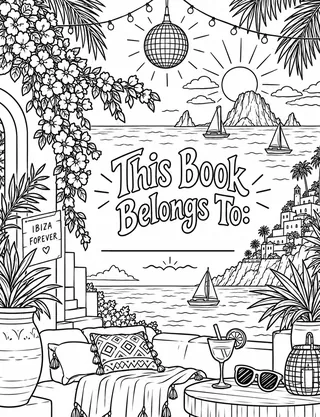 Belongs-To Page inside Ibiza Coloring Book for Adults