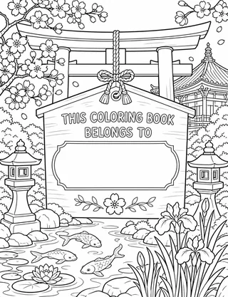 Belongs-To Page inside Japan Coloring Book for Adults