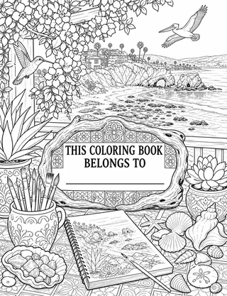 Belongs-To Page inside Laguna Beach Coloring Book for Adults