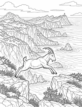Detailed coloring page of Cap de Formentor Limestone Headland