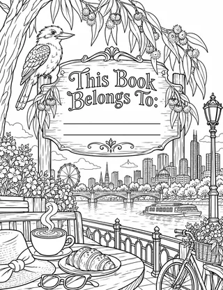 Belongs-To Page inside Melbourne Coloring Book for Adults