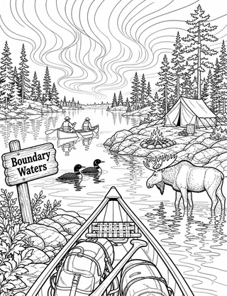 Detailed coloring page of Minnehaha Falls Limestone Gorge