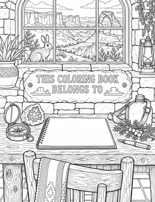 Belongs-To Page inside Moab Coloring Book for Adults