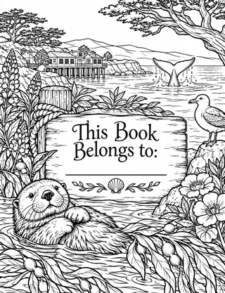 Belongs-To Page inside Monterey Coloring Book for Adults