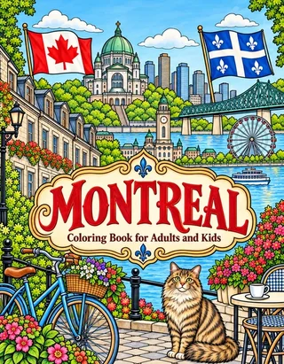 Montreal Coloring Book for Adults cover illustration by Louisa May Carson