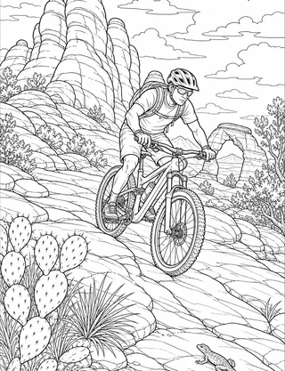 Detailed coloring page of Desert slickrock