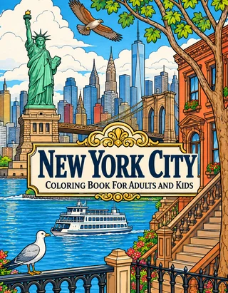 New York City Coloring Book for Adults cover illustration by Louisa May Carson