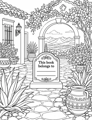 Belongs-To Page inside Oaxaca Coloring Book for Adults