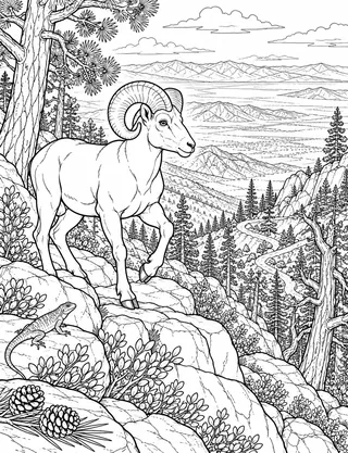 Detailed coloring page of San Jacinto Mountains