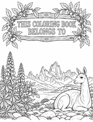 Belongs-To Page inside Patagonia Coloring Book for Adults