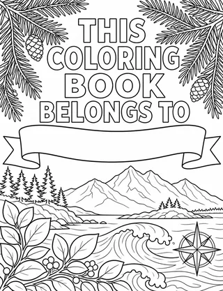 Belongs-To Page inside PNW Coloring Book for Adults