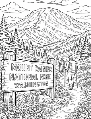 Detailed coloring page of Puget Sound