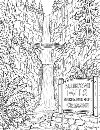 Detailed coloring page of Mount Hood
