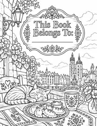 Belongs-To Page inside Poland Coloring Book for Adults