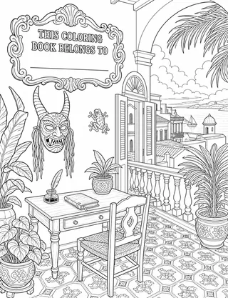 Belongs-To Page inside Puerto Rico Coloring Book for Adults