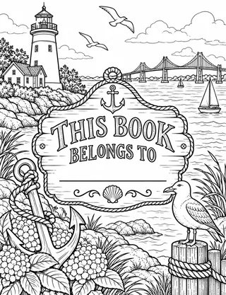 Belongs-To Page inside Rhode Island Coloring Book for Adults