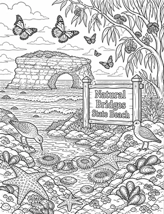 Detailed coloring page of Towering Redwood Parks