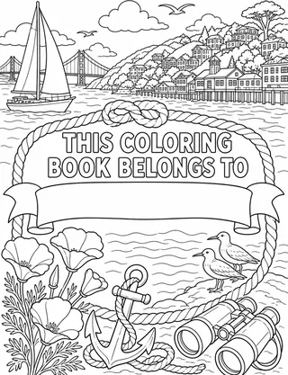 Belongs-To Page inside Sausalito Coloring Book for Adults