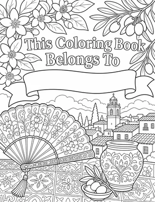 Belongs-To Page inside Spain Coloring Book for Adults