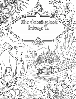 Belongs-To Page inside Thailand Coloring Book for Adults