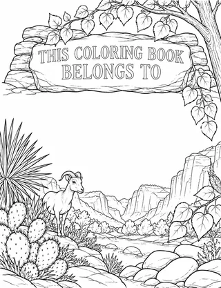Belongs-To Page inside Zion Coloring Book for Adults